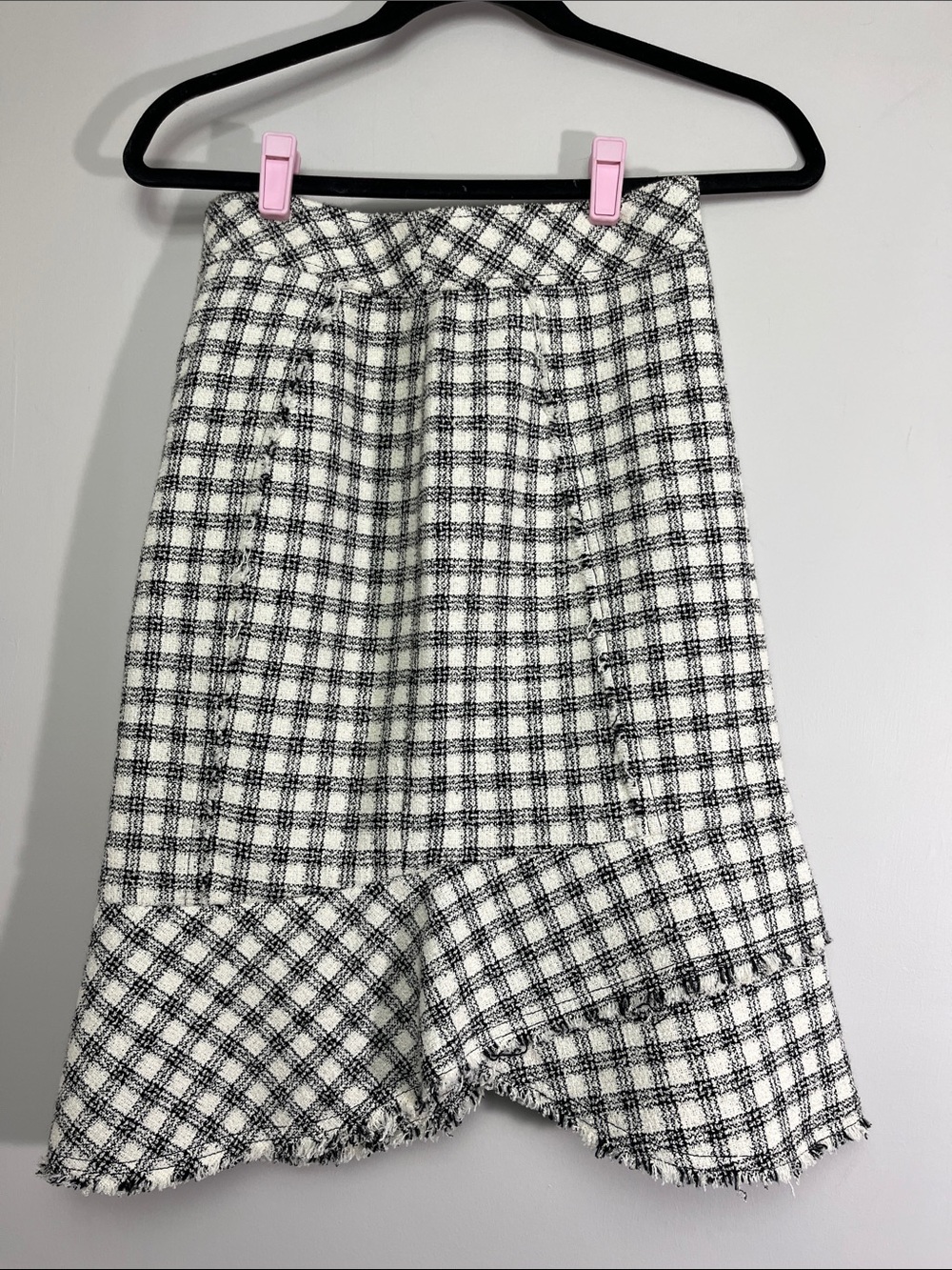 Alexander Wang Black & White Tweed Midi Skirt